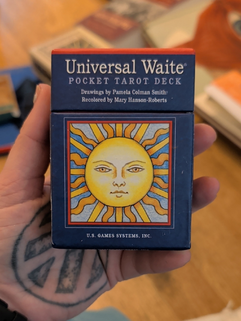 Universal Waite Pocket Tarot Deck - Blue Box with Sun Illustration